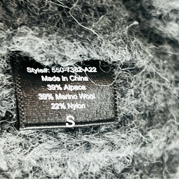 Jenni Kayne Charcoal Alpaca Wool cardigan cable knit open front size small - Picture 6 of 6